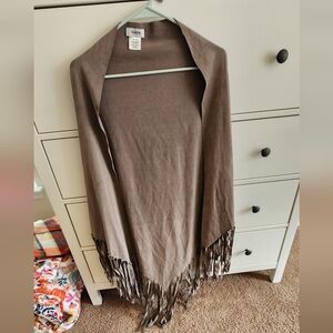 Fringe faux suede wrap